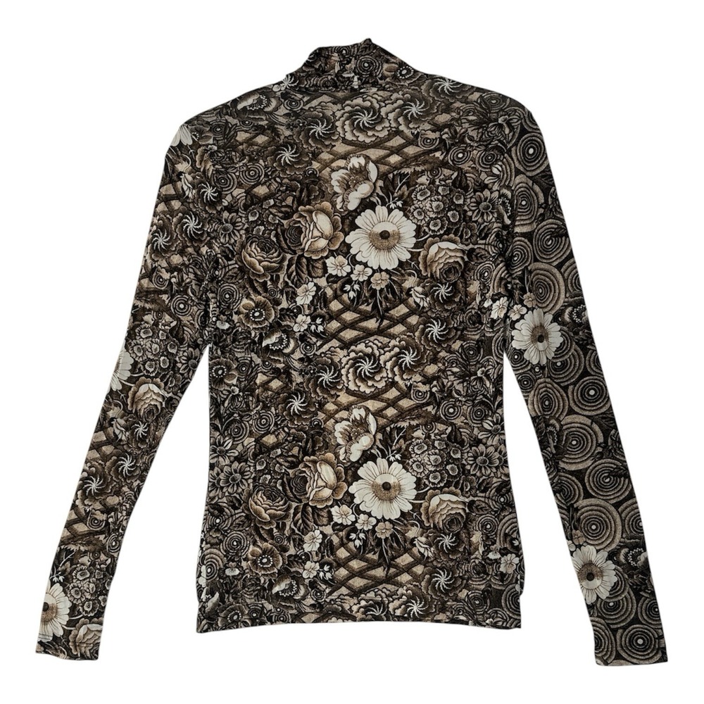 ULLA JOHNSON Aurelia Turtleneck Top Womens Small Floral Long Sleeve Stretch - Picture 5 of 7